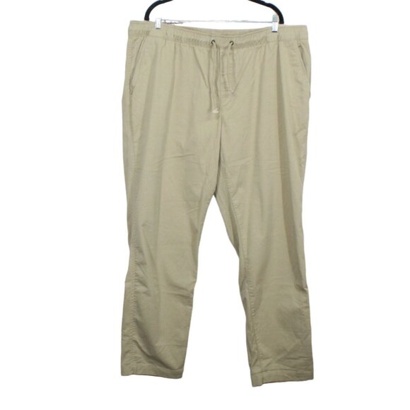 LL Bean Comfort Stretch Dock Pants Classic Fit Straight Leg Khaki XXL 34" - Picture 1 of 10